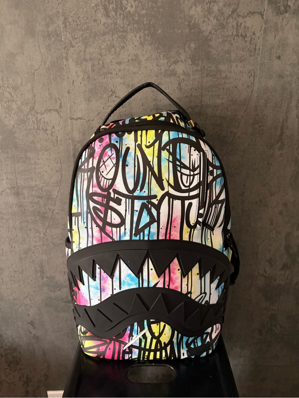 Sprayground Multicolor Graffiti Shark Backpack - Black Trim